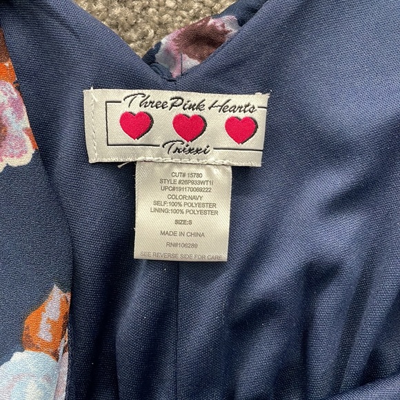 Navy cut off shoulder dress - Picture 3 of 7